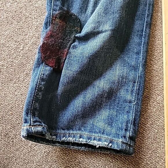 Polo Ralph Lauren Adult Womens 31 Jeans Astor Slim Boyfriend Distressed Patched - Picture 7 of 16